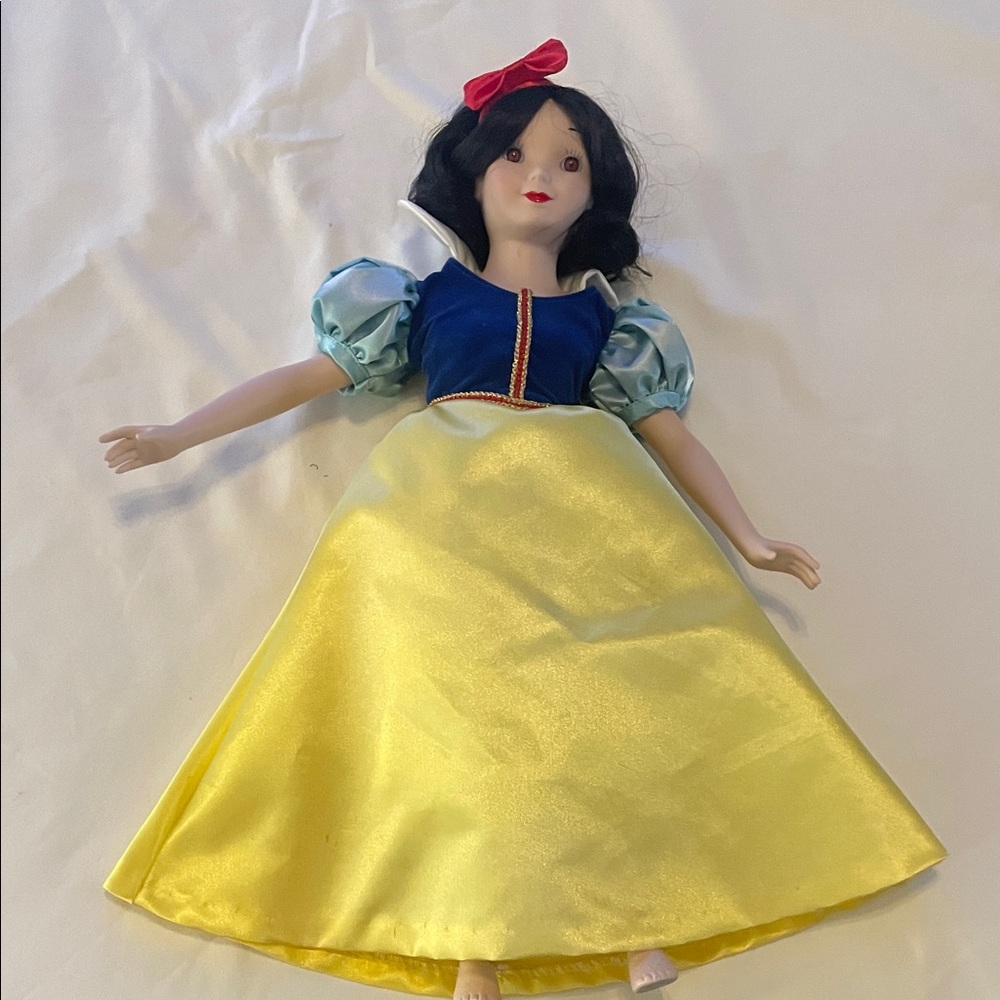 Snow, White Doll with Yellow Gown and Red Bow